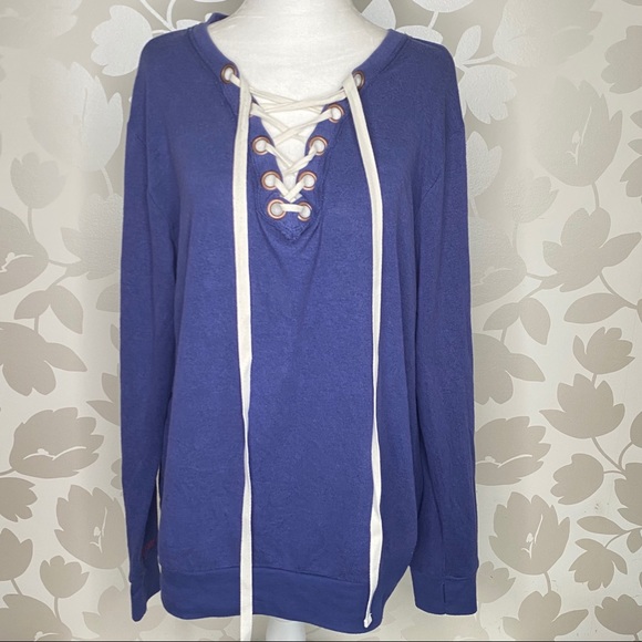 Peace Love World | Blue Pullover Sweatshirt - Picture 2 of 8